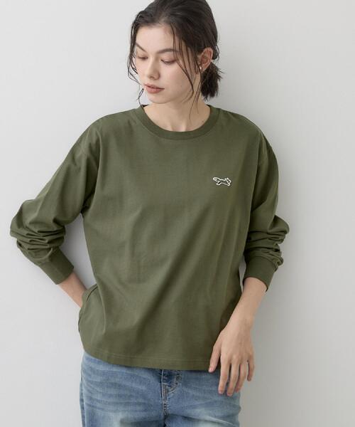 Dessin(デッサン)の「【コラボアイテム】PENNEYS オーガニックコットン ロンT(Tシャツ/カットソー・レディース・ホワイト系/カーキ系6/グレー/ベビーピンク/ライトブルー・02/01)」の14枚目の写真