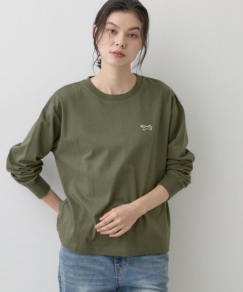 Dessin(デッサン)の「【コラボアイテム】PENNEYS オーガニックコットン ロンT(Tシャツ/カットソー・レディース・ホワイト系/カーキ系6/グレー/ベビーピンク/ライトブルー・02/01)」の15枚目の写真