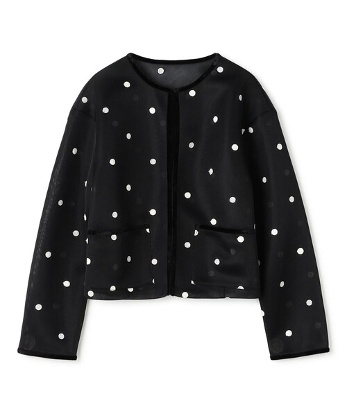 BALLSEY(ボールジィ)の「ドットエンブロイダリーダンボール ショートジャケット(ノーカラージャケット・レディース・ブラック系その他・36)」の1枚目の写真