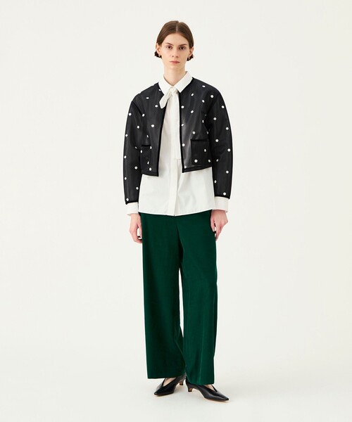 BALLSEY(ボールジィ)の「ドットエンブロイダリーダンボール ショートジャケット(ノーカラージャケット・レディース・ブラック系その他・36)」の2枚目の写真