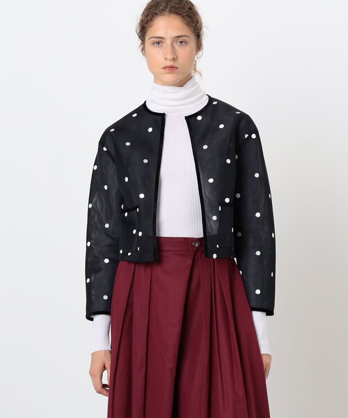 BALLSEY(ボールジィ)の「ドットエンブロイダリーダンボール ショートジャケット(ノーカラージャケット・レディース・ブラック系その他・36)」の4枚目の写真