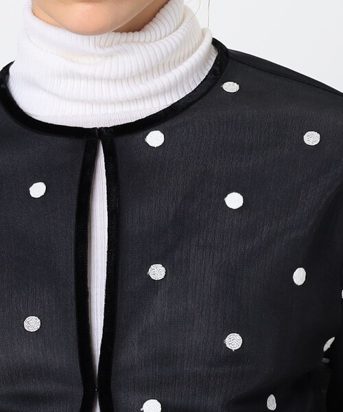 BALLSEY(ボールジィ)の「ドットエンブロイダリーダンボール ショートジャケット(ノーカラージャケット・レディース・ブラック系その他・36)」の8枚目の写真
