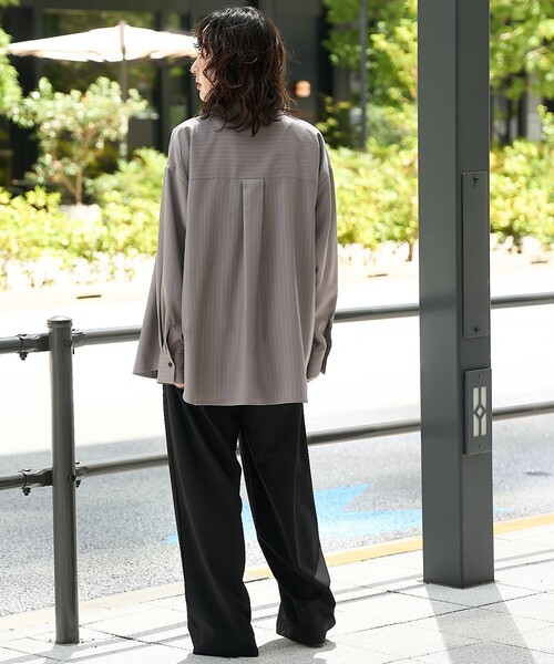 RONEL(ロネル)の「【RONEL】(ストレッチ・防しわ)カットジョーゼットイージーパンツ(スラックス・レディース・ブラック/ダークグレー・L/S/M)」の4枚目の写真