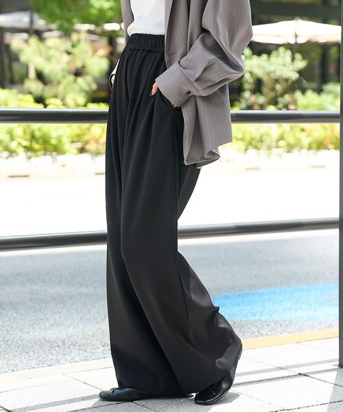 RONEL(ロネル)の「【RONEL】(ストレッチ・防しわ)カットジョーゼットイージーパンツ(スラックス・レディース・ブラック/ダークグレー・L/S/M)」の6枚目の写真