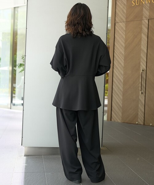 RONEL(ロネル)の「【RONEL】(ストレッチ・防しわ)カットジョーゼットイージーパンツ(スラックス・レディース・ブラック/ダークグレー・L/S/M)」の13枚目の写真