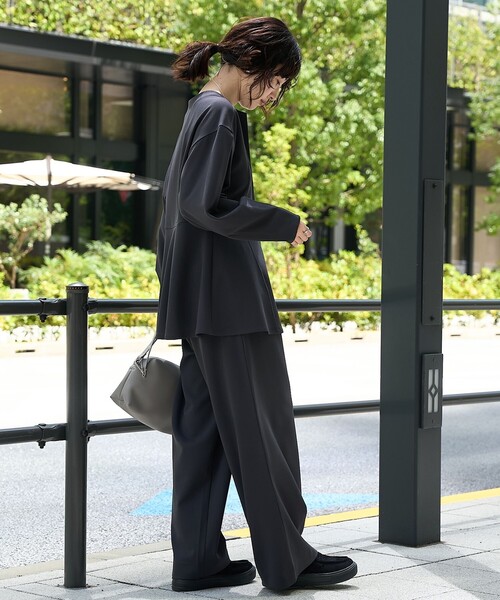RONEL(ロネル)の「【RONEL】(ストレッチ・防しわ)カットジョーゼットイージーパンツ(スラックス・レディース・ブラック/ダークグレー・L/S/M)」の15枚目の写真
