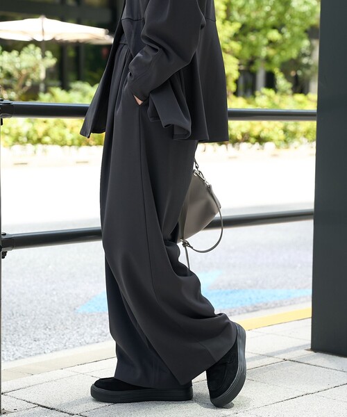 RONEL(ロネル)の「【RONEL】(ストレッチ・防しわ)カットジョーゼットイージーパンツ(スラックス・レディース・ブラック/ダークグレー・L/S/M)」の17枚目の写真