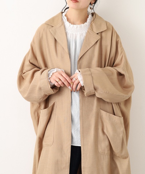 Fanaka(ファナカ)の「ヘリンボーン起毛チェスターコート(その他アウター・レディース・ロイヤルブルー/キャメル・FREE)」の1枚目の写真