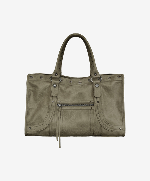BLACKPURPLE（ブラックパープル）の「ベルトンカーブトートバッグ_カーキ Velton Curve Tote Bag_Khaki（トートバッグ・レディース・カーキ・FREE）」の2枚目の写真