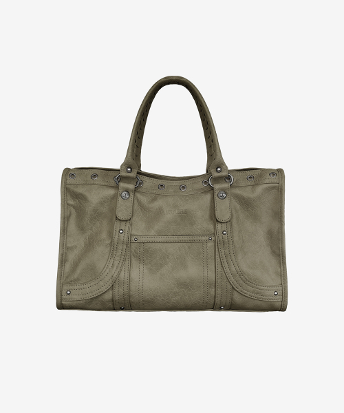 BLACKPURPLE（ブラックパープル）の「ベルトンカーブトートバッグ_カーキ Velton Curve Tote Bag_Khaki（トートバッグ・レディース・カーキ・FREE）」の3枚目の写真