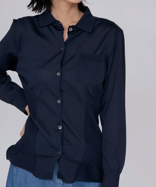 ODAKHA(オダカ)の「【ODAKHA/オダカ】Air Frame Shirt(ニット/セーター・レディース・ネイビー・38)」の8枚目の写真