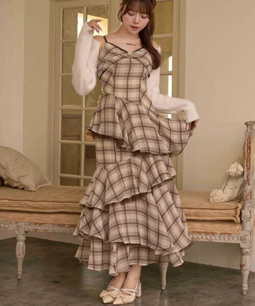 Belle Charme】Layered Frill Cami Onepiece（ワンピース）｜Belle