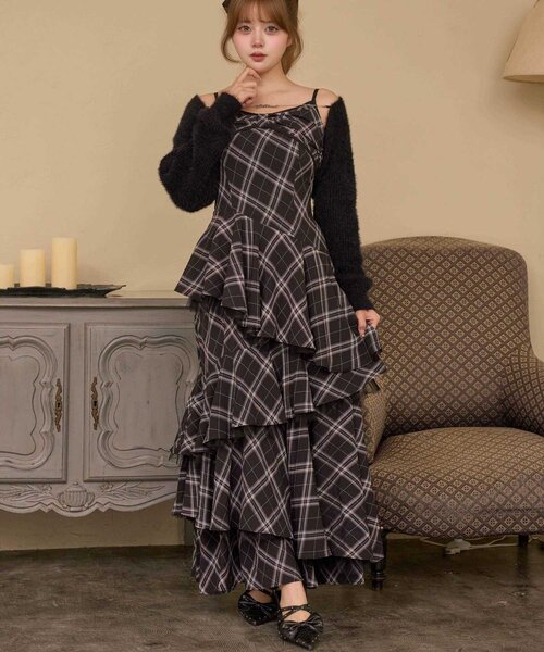 Belle Charme】Layered Frill Cami Onepiece（ワンピース）｜Belle