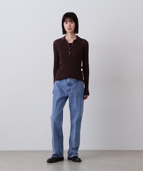 YLEVE(イレーヴ)の「YLEVE / 13.5oz DENIM PRESSED 5P(デニムパンツ・レディース・グレー/ブルー・2/1)」の2枚目の写真