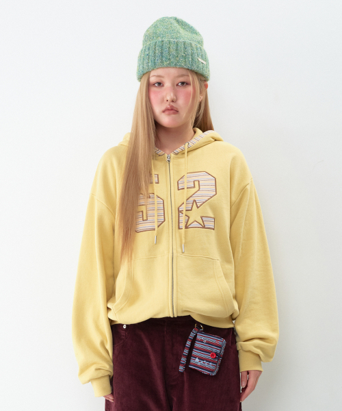 AMESWORLDWIDE(アメスワールドワイド)の「52 ストライプ アップリケ フーディ ジップアップ イエロー(パーカー・レディース・その他・SMALL/MEDIUM/LARGE)」の6枚目の写真