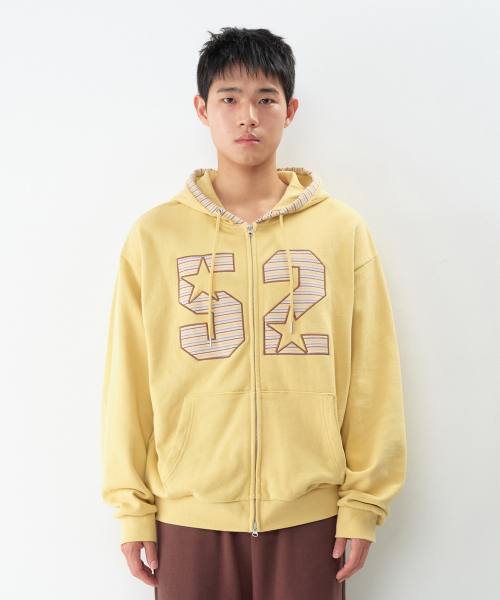 AMESWORLDWIDE(アメスワールドワイド)の「52 ストライプ アップリケ フーディ ジップアップ イエロー(パーカー・レディース・その他・SMALL/MEDIUM/LARGE)」の7枚目の写真