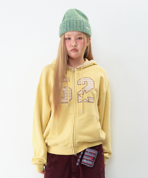 AMESWORLDWIDE(アメスワールドワイド)の「52 ストライプ アップリケ フーディ ジップアップ イエロー(パーカー・レディース・その他・SMALL/MEDIUM/LARGE)」の10枚目の写真