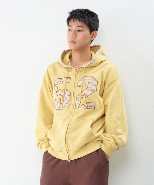AMESWORLDWIDE(アメスワールドワイド)の「52 ストライプ アップリケ フーディ ジップアップ イエロー(パーカー・レディース・その他・SMALL/MEDIUM/LARGE)」の11枚目の写真