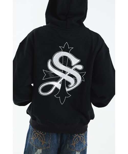 SUPPLIER(サプライヤー)の「ジップフーディ|Cross Zip Hoodie|SUPPLIER(パーカー・メンズ・ブラック・SMALL/MEDIUM/LARGE/X-LARGE)」の1枚目の写真
