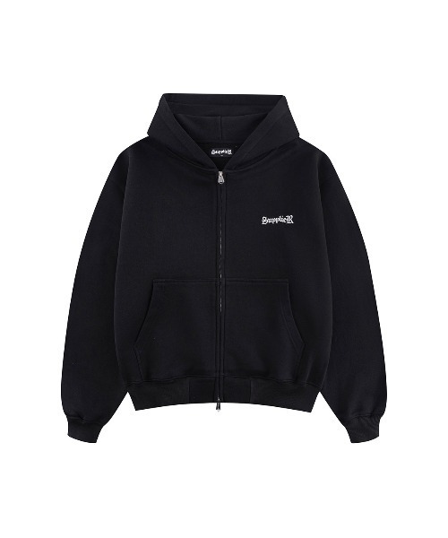 SUPPLIER(サプライヤー)の「ジップフーディ|Cross Zip Hoodie|SUPPLIER(パーカー・メンズ・ブラック・SMALL/MEDIUM/LARGE/X-LARGE)」の5枚目の写真