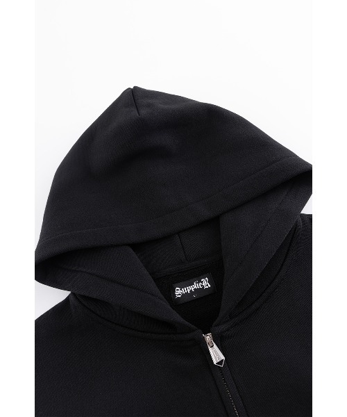 SUPPLIER(サプライヤー)の「ジップフーディ|Cross Zip Hoodie|SUPPLIER(パーカー・メンズ・ブラック・SMALL/MEDIUM/LARGE/X-LARGE)」の2枚目の写真