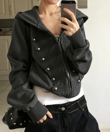 ナポレオンデザインフード付きジップパーカー