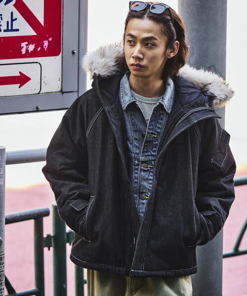 NAUTICA(ノーティカ)の「NAUTICA/ノーティカ リラックスフィット 中綿キルト デタッチャブルファー ミリタリーショートブルゾン(ブルゾン・メンズ・ブラック/ネイビー/カモフラージュ・MEDIUM/LARGE/X-LARGE)」の5枚目の写真