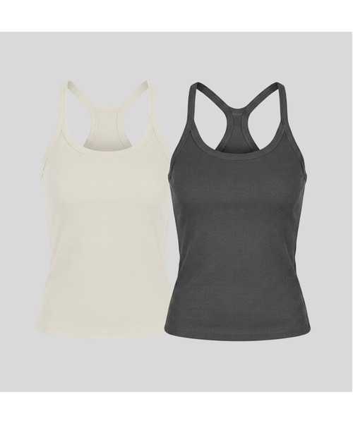 RITZYSEOUL（リッジソウル）の「[2PACK] カップ内蔵_アクティブノースリーブ（Tシャツ/カットソー・レディース・ホワイト/ホワイト系その他2/ホワイト系その他3/ホワイト系その他4/ホワイト系その他5/ホワイト系その他6/ホワイト系その他7/アイボリー/アイボリー系1/アイボリー系2/アイボリー系3/アイボリー系4/アイボリー系6/ライトグレー/グレー系その他2/グレー系その他3/グレー系その他4/グレー系その他5/ダークグレー/グレー系2/グレー系3/グレー系4/ブラック×ブラック/ブラック×ブルー/オリーブ×ブラック/ネイビー/ネイビー系1/オリーブ・SMALL/MEDIUM/LARGE）」の21枚目の写真