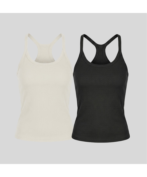 RITZYSEOUL（リッジソウル）の「[2PACK] カップ内蔵_アクティブノースリーブ（Tシャツ/カットソー・レディース・ホワイト/ホワイト系その他2/ホワイト系その他3/ホワイト系その他4/ホワイト系その他5/ホワイト系その他6/ホワイト系その他7/アイボリー/アイボリー系1/アイボリー系2/アイボリー系3/アイボリー系4/アイボリー系6/ライトグレー/グレー系その他2/グレー系その他3/グレー系その他4/グレー系その他5/ダークグレー/グレー系2/グレー系3/グレー系4/ブラック×ブラック/ブラック×ブルー/オリーブ×ブラック/ネイビー/ネイビー系1/オリーブ・SMALL/MEDIUM/LARGE）」の22枚目の写真