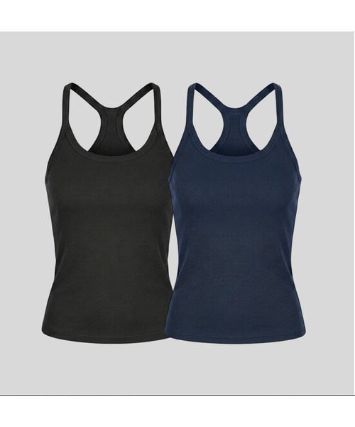 RITZYSEOUL（リッジソウル）の「[2PACK] カップ内蔵_アクティブノースリーブ（Tシャツ/カットソー・レディース・ホワイト/ホワイト系その他2/ホワイト系その他3/ホワイト系その他4/ホワイト系その他5/ホワイト系その他6/ホワイト系その他7/アイボリー/アイボリー系1/アイボリー系2/アイボリー系3/アイボリー系4/アイボリー系6/ライトグレー/グレー系その他2/グレー系その他3/グレー系その他4/グレー系その他5/ダークグレー/グレー系2/グレー系3/グレー系4/ブラック×ブラック/ブラック×ブルー/オリーブ×ブラック/ネイビー/ネイビー系1/オリーブ・SMALL/MEDIUM/LARGE）」の10枚目の写真