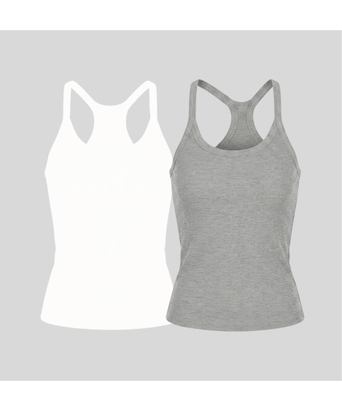 RITZYSEOUL（リッジソウル）の「[2PACK] カップ内蔵_アクティブノースリーブ（Tシャツ/カットソー・レディース・ホワイト/ホワイト系その他2/ホワイト系その他3/ホワイト系その他4/ホワイト系その他5/ホワイト系その他6/ホワイト系その他7/アイボリー/アイボリー系1/アイボリー系2/アイボリー系3/アイボリー系4/アイボリー系6/ライトグレー/グレー系その他2/グレー系その他3/グレー系その他4/グレー系その他5/ダークグレー/グレー系2/グレー系3/グレー系4/ブラック×ブラック/ブラック×ブルー/オリーブ×ブラック/ネイビー/ネイビー系1/オリーブ・SMALL/MEDIUM/LARGE）」の4枚目の写真