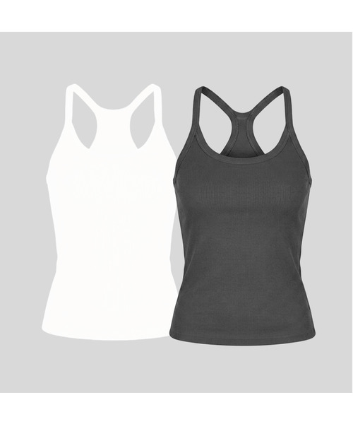 RITZYSEOUL（リッジソウル）の「[2PACK] カップ内蔵_アクティブノースリーブ（Tシャツ/カットソー・レディース・ホワイト/ホワイト系その他2/ホワイト系その他3/ホワイト系その他4/ホワイト系その他5/ホワイト系その他6/ホワイト系その他7/アイボリー/アイボリー系1/アイボリー系2/アイボリー系3/アイボリー系4/アイボリー系6/ライトグレー/グレー系その他2/グレー系その他3/グレー系その他4/グレー系その他5/ダークグレー/グレー系2/グレー系3/グレー系4/ブラック×ブラック/ブラック×ブルー/オリーブ×ブラック/ネイビー/ネイビー系1/オリーブ・SMALL/MEDIUM/LARGE）」の5枚目の写真