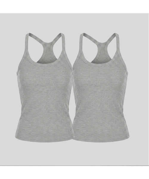RITZYSEOUL（リッジソウル）の「[2PACK] カップ内蔵_アクティブノースリーブ（Tシャツ/カットソー・レディース・ホワイト/ホワイト系その他2/ホワイト系その他3/ホワイト系その他4/ホワイト系その他5/ホワイト系その他6/ホワイト系その他7/アイボリー/アイボリー系1/アイボリー系2/アイボリー系3/アイボリー系4/アイボリー系6/ライトグレー/グレー系その他2/グレー系その他3/グレー系その他4/グレー系その他5/ダークグレー/グレー系2/グレー系3/グレー系4/ブラック×ブラック/ブラック×ブルー/オリーブ×ブラック/ネイビー/ネイビー系1/オリーブ・SMALL/MEDIUM/LARGE）」の11枚目の写真