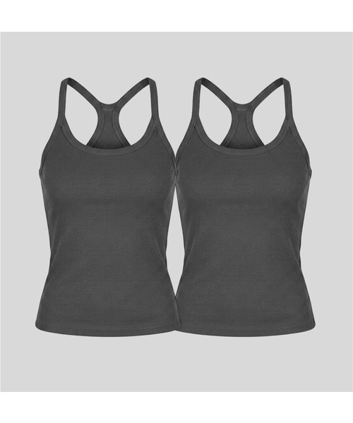 RITZYSEOUL（リッジソウル）の「[2PACK] カップ内蔵_アクティブノースリーブ（Tシャツ/カットソー・レディース・ホワイト/ホワイト系その他2/ホワイト系その他3/ホワイト系その他4/ホワイト系その他5/ホワイト系その他6/ホワイト系その他7/アイボリー/アイボリー系1/アイボリー系2/アイボリー系3/アイボリー系4/アイボリー系6/ライトグレー/グレー系その他2/グレー系その他3/グレー系その他4/グレー系その他5/ダークグレー/グレー系2/グレー系3/グレー系4/ブラック×ブラック/ブラック×ブルー/オリーブ×ブラック/ネイビー/ネイビー系1/オリーブ・SMALL/MEDIUM/LARGE）」の12枚目の写真