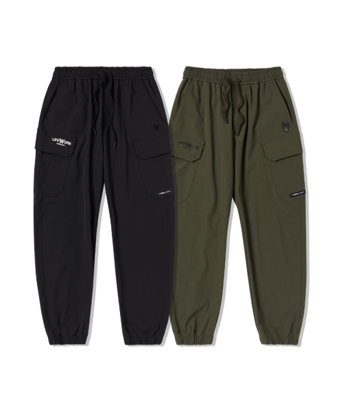 LIFE WORK(ライフワーク)の「L1 レストナイロンカーゴジョガーパンツ(スウェットパンツ・メンズ・カーキ/ブラック・LARGE/MEDIUM)」の3枚目の写真