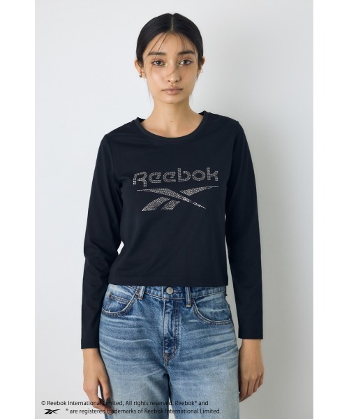 AZUL by moussy(アズールバイマウジー)の「【REEBOK×AZUL】ラインストーンロンT 秋服 冬服【Mサイズレディース】【Lサイズメンズ&ユニセックス】(Tシャツ/カットソー・レディース・ブラック/モカ/ライトピンク/オフホワイト・LARGE/MEDIUM)」の7枚目の写真