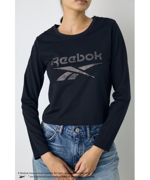 AZUL by moussy(アズールバイマウジー)の「【REEBOK×AZUL】ラインストーンロンT 秋服 冬服【Mサイズレディース】【Lサイズメンズ&ユニセックス】(Tシャツ/カットソー・レディース・ブラック/モカ/ライトピンク/オフホワイト・LARGE/MEDIUM)」の8枚目の写真