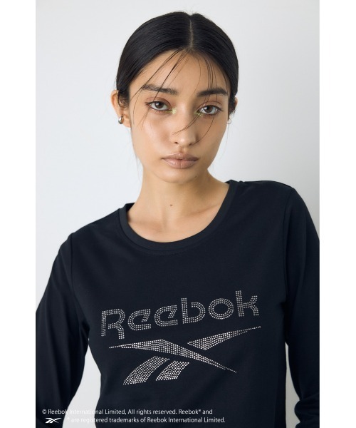 AZUL by moussy(アズールバイマウジー)の「【REEBOK×AZUL】ラインストーンロンT 秋服 冬服【Mサイズレディース】【Lサイズメンズ&ユニセックス】(Tシャツ/カットソー・レディース・ブラック/モカ/ライトピンク/オフホワイト・LARGE/MEDIUM)」の9枚目の写真
