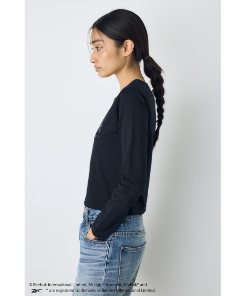 AZUL by moussy(アズールバイマウジー)の「【REEBOK×AZUL】ラインストーンロンT 秋服 冬服【Mサイズレディース】【Lサイズメンズ&ユニセックス】(Tシャツ/カットソー・レディース・ブラック/モカ/ライトピンク/オフホワイト・LARGE/MEDIUM)」の10枚目の写真