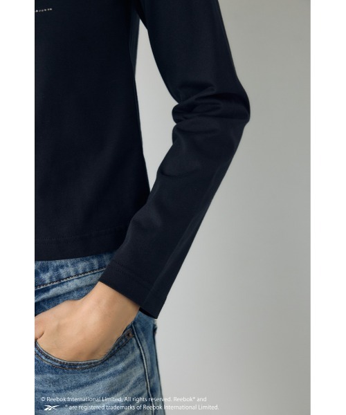 AZUL by moussy(アズールバイマウジー)の「【REEBOK×AZUL】ラインストーンロンT 秋服 冬服【Mサイズレディース】【Lサイズメンズ&ユニセックス】(Tシャツ/カットソー・レディース・ブラック/モカ/ライトピンク/オフホワイト・LARGE/MEDIUM)」の17枚目の写真