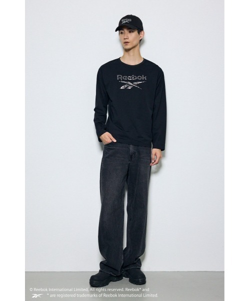 AZUL by moussy(アズールバイマウジー)の「【REEBOK×AZUL】ラインストーンロンT 秋服 冬服【Mサイズレディース】【Lサイズメンズ&ユニセックス】(Tシャツ/カットソー・レディース・ブラック/モカ/ライトピンク/オフホワイト・LARGE/MEDIUM)」の19枚目の写真