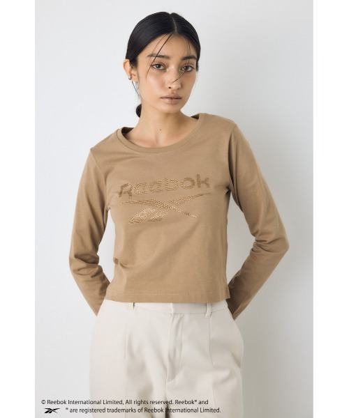 AZUL by moussy(アズールバイマウジー)の「【REEBOK×AZUL】ラインストーンロンT 秋服 冬服【Mサイズレディース】【Lサイズメンズ&ユニセックス】(Tシャツ/カットソー・レディース・ブラック/モカ/ライトピンク/オフホワイト・LARGE/MEDIUM)」の20枚目の写真