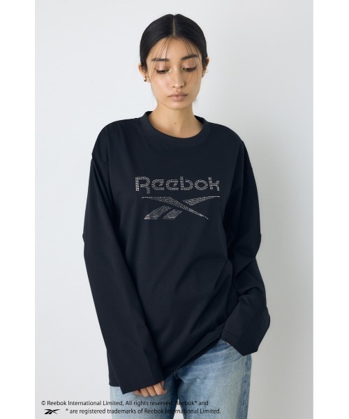 AZUL by moussy(アズールバイマウジー)の「【REEBOK×AZUL】ラインストーンロンT 秋服 冬服【Mサイズレディース】【Lサイズメンズ&ユニセックス】(Tシャツ/カットソー・レディース・ブラック/モカ/ライトピンク/オフホワイト・LARGE/MEDIUM)」の5枚目の写真