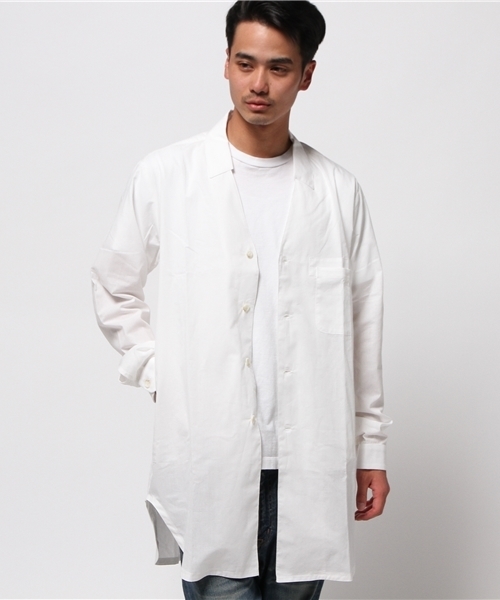HOUSE OF THE VERY ISLAND'S（ハウスオブザベリーアイランズ）の「【house of the very island's】ハウス SHIRT COAT WITH V NECK（シャツ/ブラウス・メンズ・ホワイト/オリーブ・MEDIUM）」の9枚目の写真