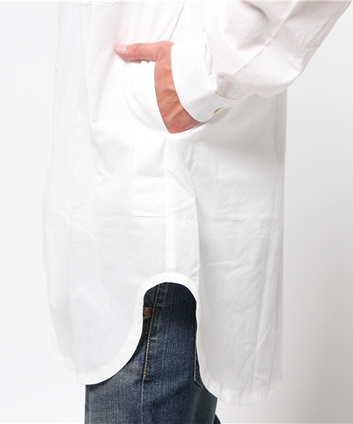 HOUSE OF THE VERY ISLAND'S（ハウスオブザベリーアイランズ）の「【house of the very island's】ハウス SHIRT COAT WITH V NECK（シャツ/ブラウス・メンズ・ホワイト/オリーブ・MEDIUM）」の6枚目の写真