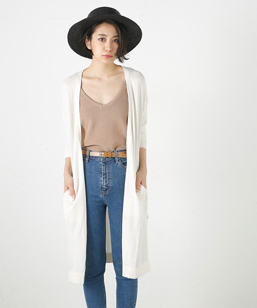 MOUSSY（マウジー）の「Silkmix L/CDK（カーディガン/ボレロ・レディース・クリアレッド/トップグレー/オフホワイト/ライトグリーン・FREE）」の2枚目の写真