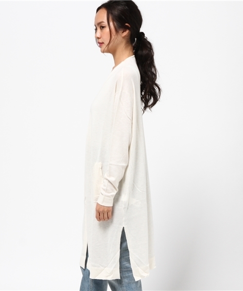 MOUSSY（マウジー）の「Silkmix L/CDK（カーディガン/ボレロ・レディース・クリアレッド/トップグレー/オフホワイト/ライトグリーン・FREE）」の6枚目の写真