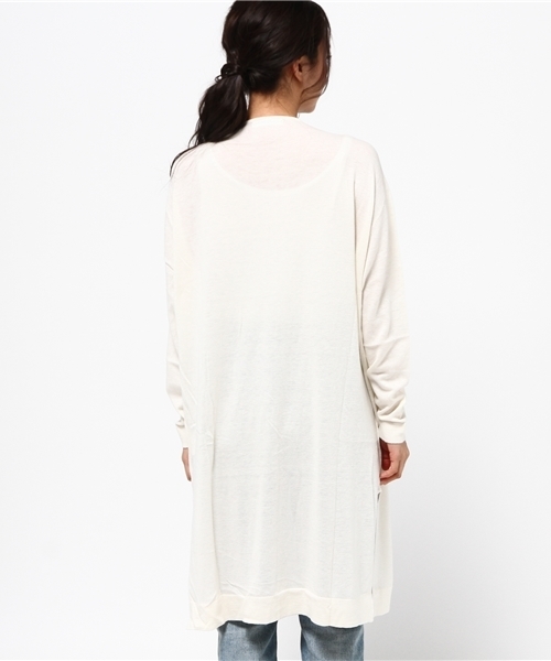 MOUSSY（マウジー）の「Silkmix L/CDK（カーディガン/ボレロ・レディース・クリアレッド/トップグレー/オフホワイト/ライトグリーン・FREE）」の7枚目の写真