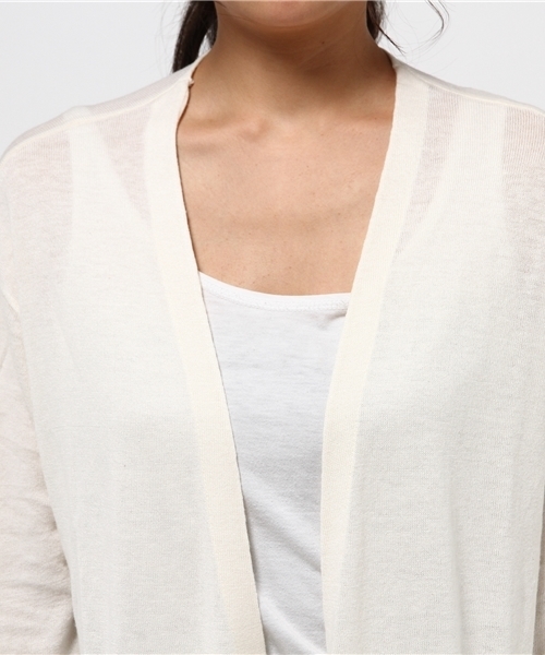 MOUSSY（マウジー）の「Silkmix L/CDK（カーディガン/ボレロ・レディース・クリアレッド/トップグレー/オフホワイト/ライトグリーン・FREE）」の8枚目の写真