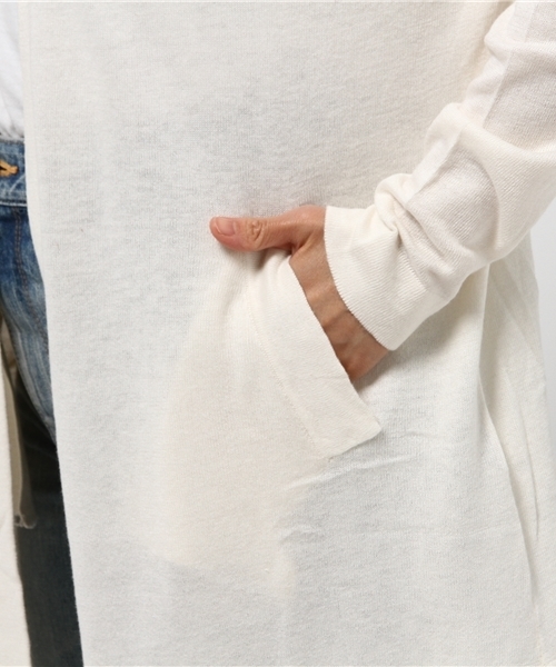 MOUSSY（マウジー）の「Silkmix L/CDK（カーディガン/ボレロ・レディース・クリアレッド/トップグレー/オフホワイト/ライトグリーン・FREE）」の12枚目の写真